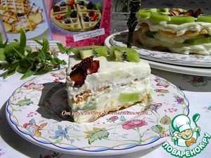 Вафельный торт с маскарпоне и киви