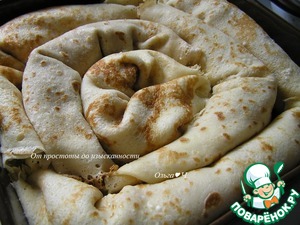 Блинчики с творогом, запеченные в сливках Блинчики с творогом, запеченные в сливках