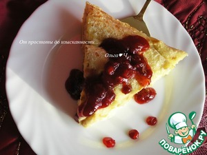 Блинчики с творогом, запеченные в сливках Блинчики с творогом, запеченные в сливках