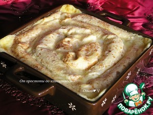 Блинчики с творогом, запеченные в сливках Блинчики с творогом, запеченные в сливках