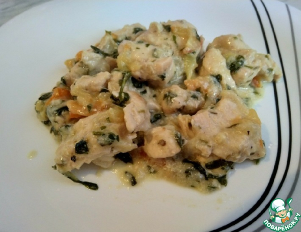 Курица с болгарским перцем в сливочном соусе Курица с болгарским перцем в сливочном соусе