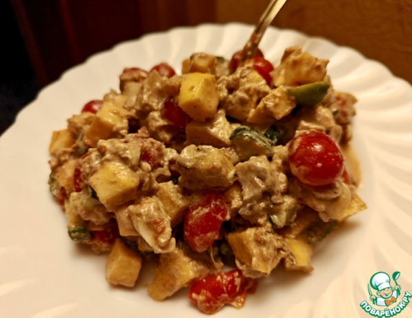 Салат с печенью трески «Мужская сила» Салат с печенью трески «Мужская сила»