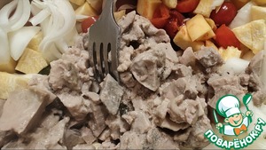 Салат с печенью трески «Мужская сила» Салат с печенью трески «Мужская сила»