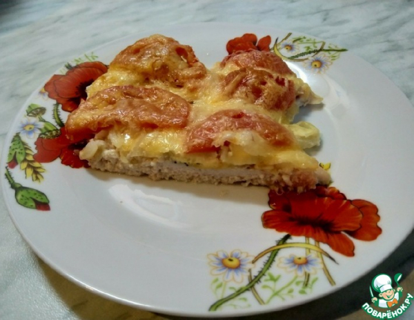 Курица запечённая с помидорами и сыром Курица запечённая с помидорами и сыром