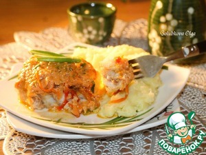 Минтай с зажаркой под соусом