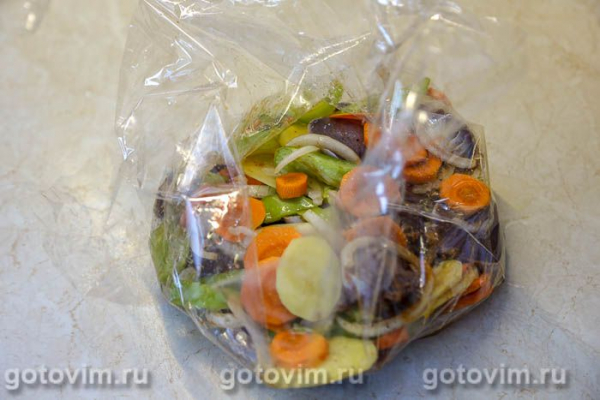 Утиные желудки с овощами, запеченные в рукаве Утиные желудки с овощами, запеченные в рукаве