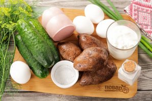 Окрошка на лимонной кислоте Окрошка на лимонной кислоте