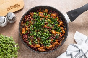 Красная фасоль с грибами