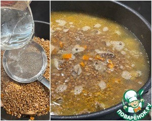 Гречневая каша с куриной печенью