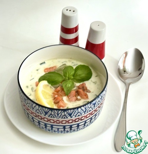 Холодный суп из цуккини и горошка