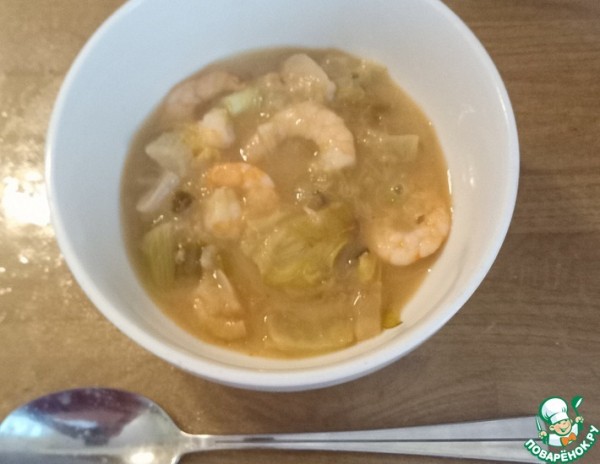 Креветки в ревенево-кокосовом самбале