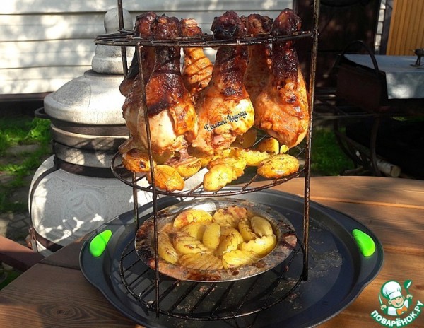 Куриные ножки с картошкой из тандыра