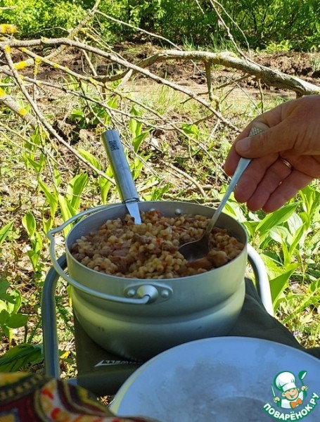 Перловая каша с индейкой "Полевая кухня" Перловая каша с индейкой "Полевая кухня"