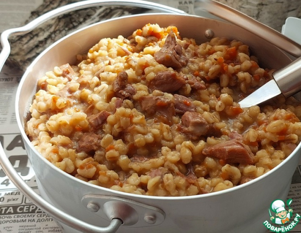 Перловая каша с индейкой "Полевая кухня" Перловая каша с индейкой "Полевая кухня"