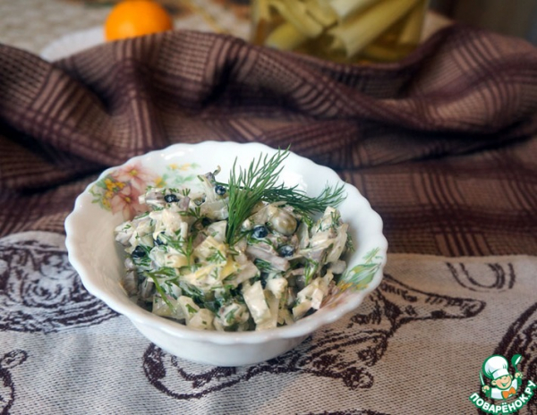 Салат с говяжьим сердцем и маринованными овощами Салат с говяжьим сердцем и маринованными овощами