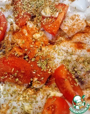 Закуска из кальмаров с помидорами Закуска из кальмаров с помидорами