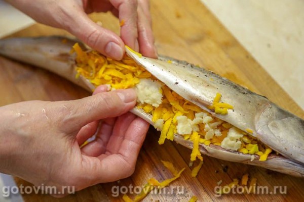 Фаршированная тыквой скумбрия, запеченная в пергаменте Фаршированная тыквой скумбрия, запеченная в пергаменте