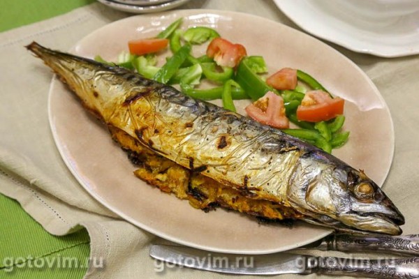 Фаршированная тыквой скумбрия, запеченная в пергаменте Фаршированная тыквой скумбрия, запеченная в пергаменте
