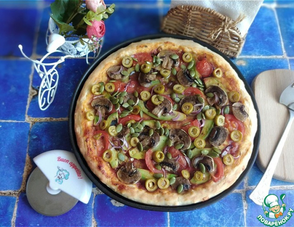 Постная пицца с авокадо Постная пицца с авокадо