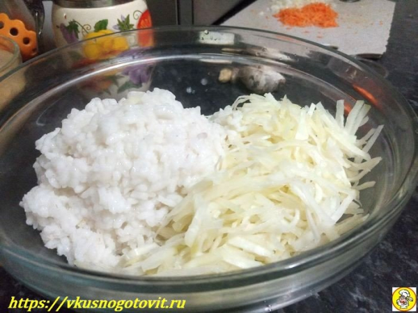 
Ленивые голубцы с капустой рисом и фаршем в духовке	