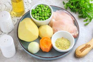 Суп из индейки с зеленым горошком Суп из индейки с зеленым горошком