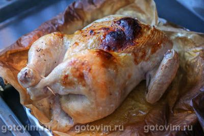 Курица, запеченная с сырным маслом под кожей Курица, запеченная с сырным маслом под кожей