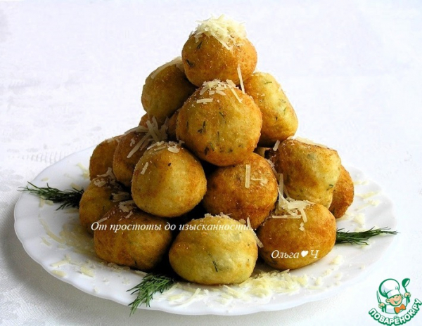 Творожные шарики с пармезаном и зеленью Творожные шарики с пармезаном и зеленью