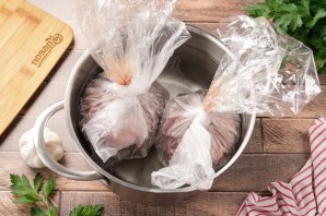 Домашняя печеночная колбаса в пакете Домашняя печеночная колбаса в пакете