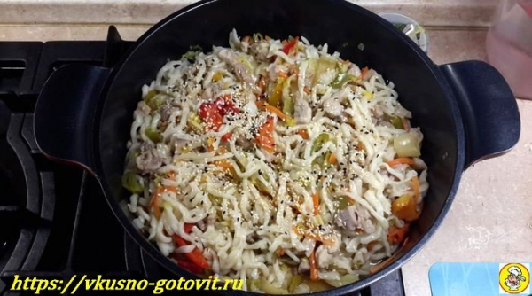 
Рецепт лапши с курицей и овощами в домашних условиях	