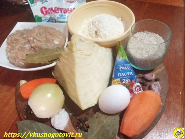 
Ленивые голубцы с капустой рисом и фаршем в духовке	