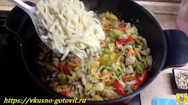 
Рецепт лапши с курицей и овощами в домашних условиях	