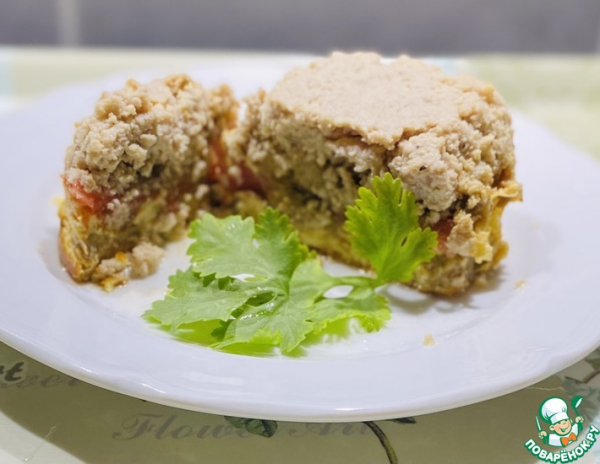 Баклажановая запеканка с куриным фаршем Баклажановая запеканка с куриным фаршем