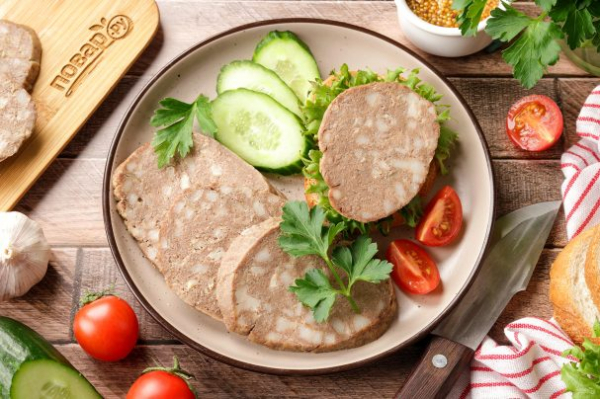 Домашняя печеночная колбаса в пакете Домашняя печеночная колбаса в пакете