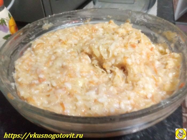 
Ленивые голубцы с капустой рисом и фаршем в духовке	