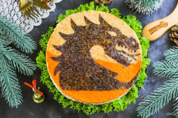 Салат "Мимоза" на год Дракона Салат "Мимоза" на год Дракона