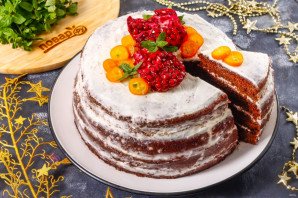 Шоколадный торт на Новый год Шоколадный торт на Новый год