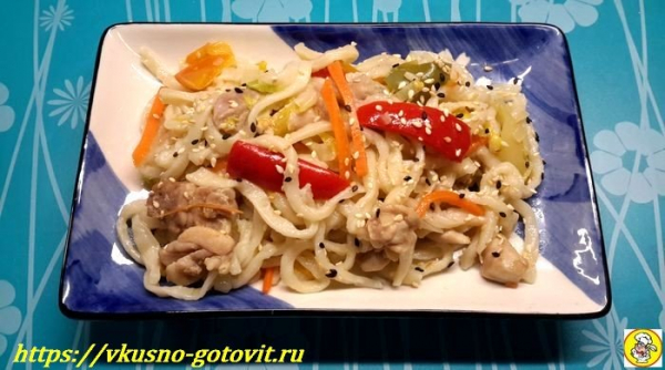 
Рецепт лапши с курицей и овощами в домашних условиях	