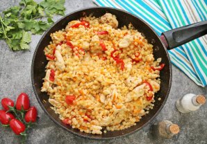 Птитим с курицей и овощами Птитим с курицей и овощами