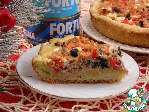 Киш с тунцом и перцем