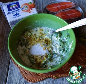 Форель с цветной капустой и шпинатом