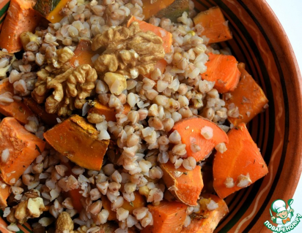 Гречневая каша с запечёнными овощами