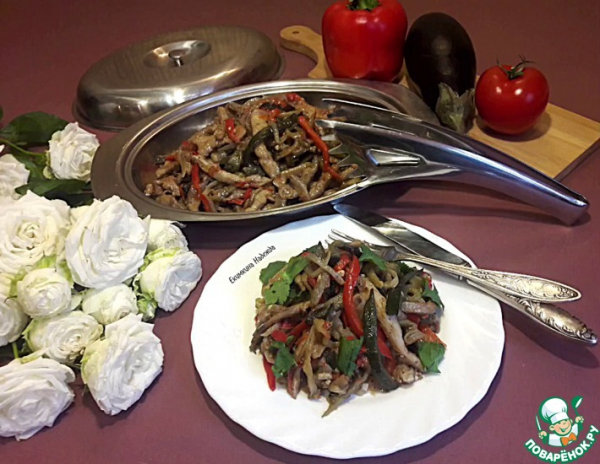 Курица с баклажанами к 14 февраля Курица с баклажанами к 14 февраля