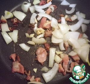 Мидии с беконом и корневым сельдереем