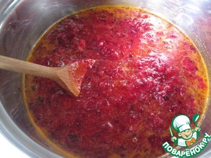 Облепиховый сок с сахаром и клюквой Облепиховый сок с сахаром и клюквой
