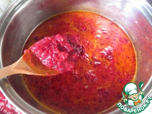 Облепиховый сок с сахаром и клюквой Облепиховый сок с сахаром и клюквой