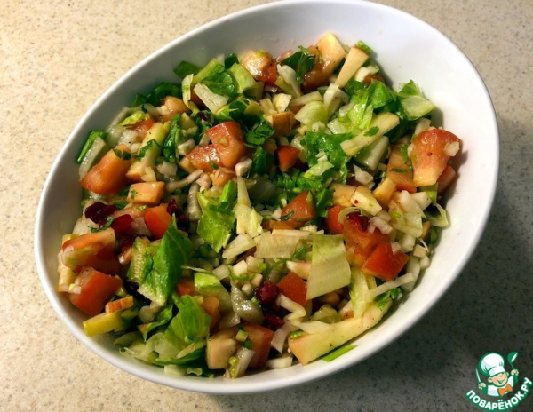 Овощной салат с яблоком и клюквой Овощной салат с яблоком и клюквой