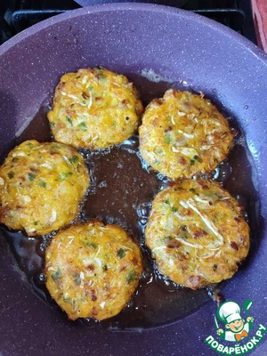Овощные оладьи с мясом Овощные оладьи с мясом
