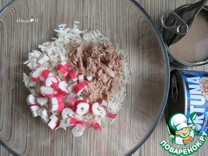 Порционный салат с тунцом "Новогодний"