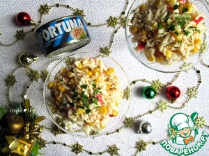 Порционный салат с тунцом "Новогодний"