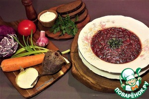 Постный борщ с краснокочанной капустой